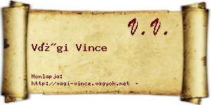 Vági Vince névjegykártya